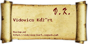 Vidovics Kürt névjegykártya
